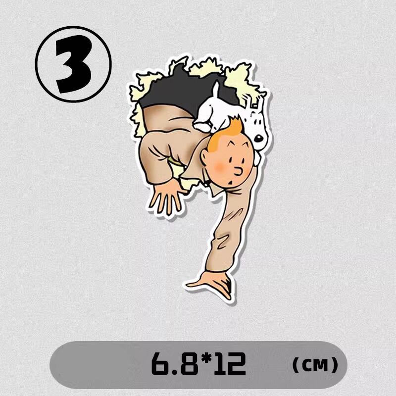 転写シール タンタンの冒険 スノーウィ 防水ステッカー シール | aboo