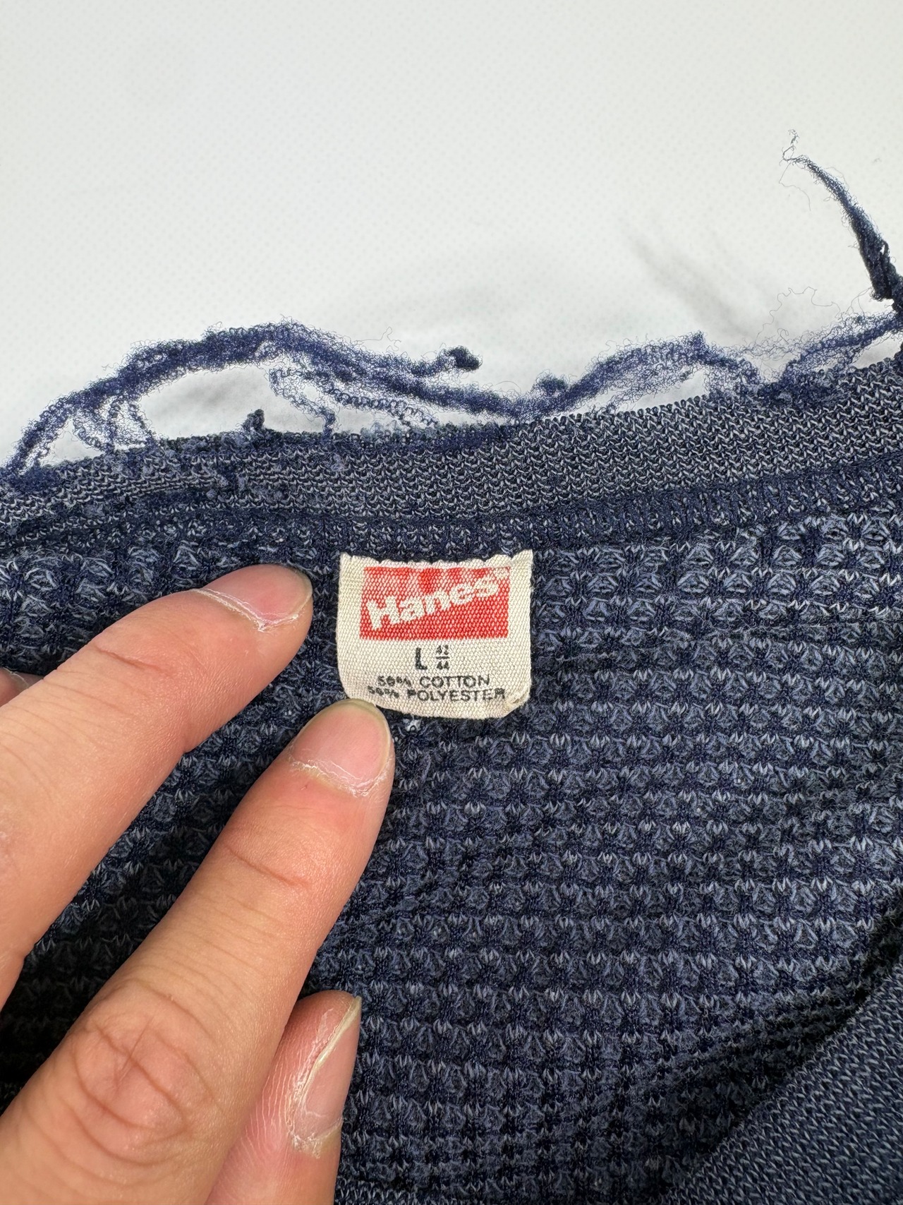 1980s Hanes Distressed Thermal Long Sleeve
