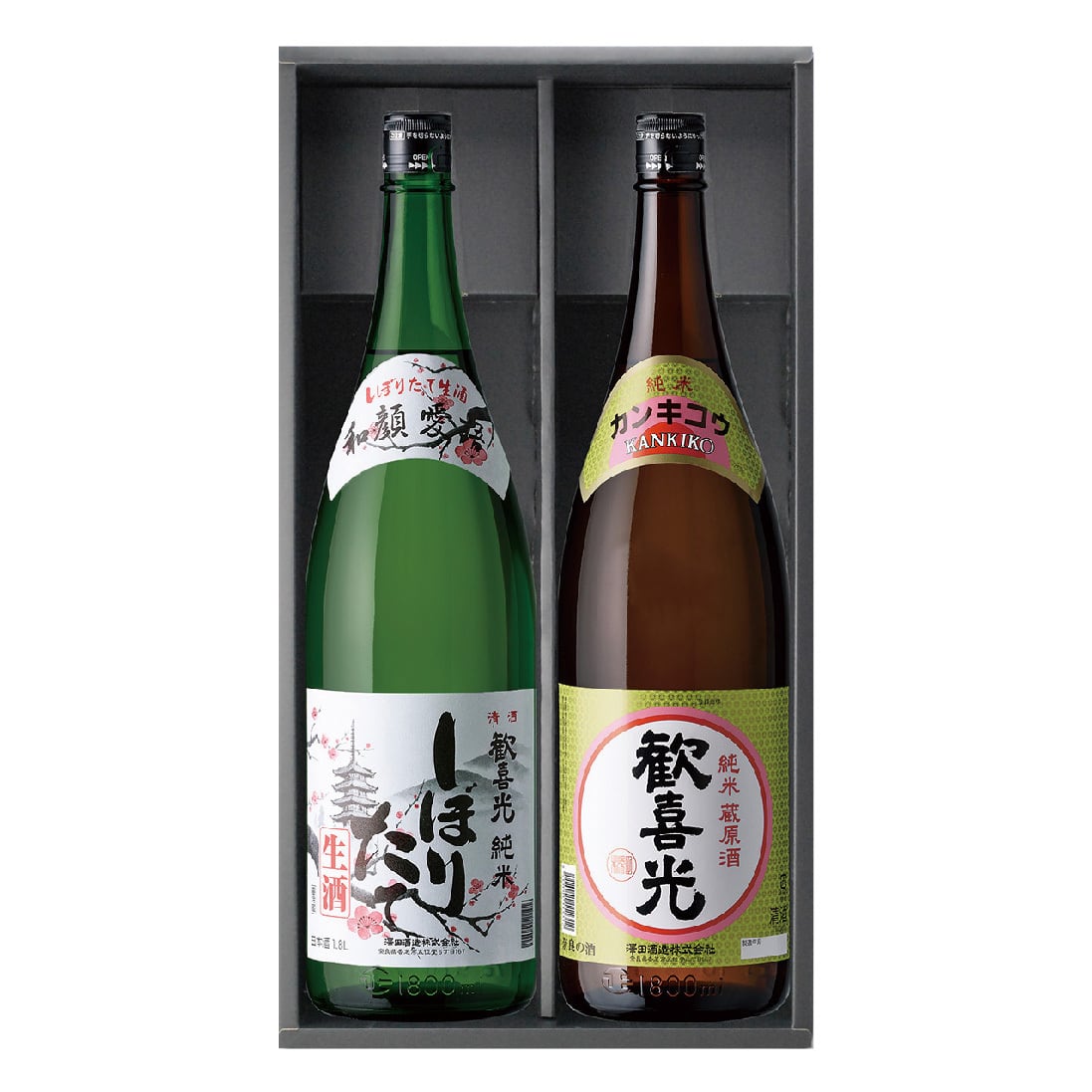 若草セット＜歓喜光 純米 しぼりたて生酒1800ml・歓喜光 純米 蔵原酒