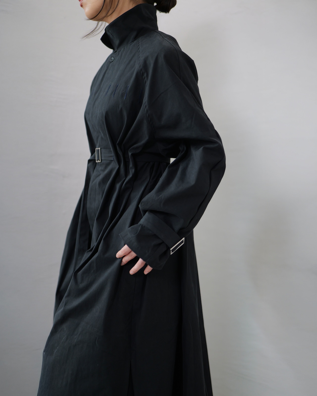 to-te - Hole Tuck Balloon :Matt Black|ホールタック/バルーンシャツコート
