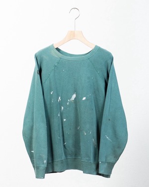 vintage good paint & damaged raglan sweat / SIZE:XL