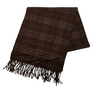 バーバリー チェック マフラー ブラウン カシミヤ レディース BURBERRY 【中古】