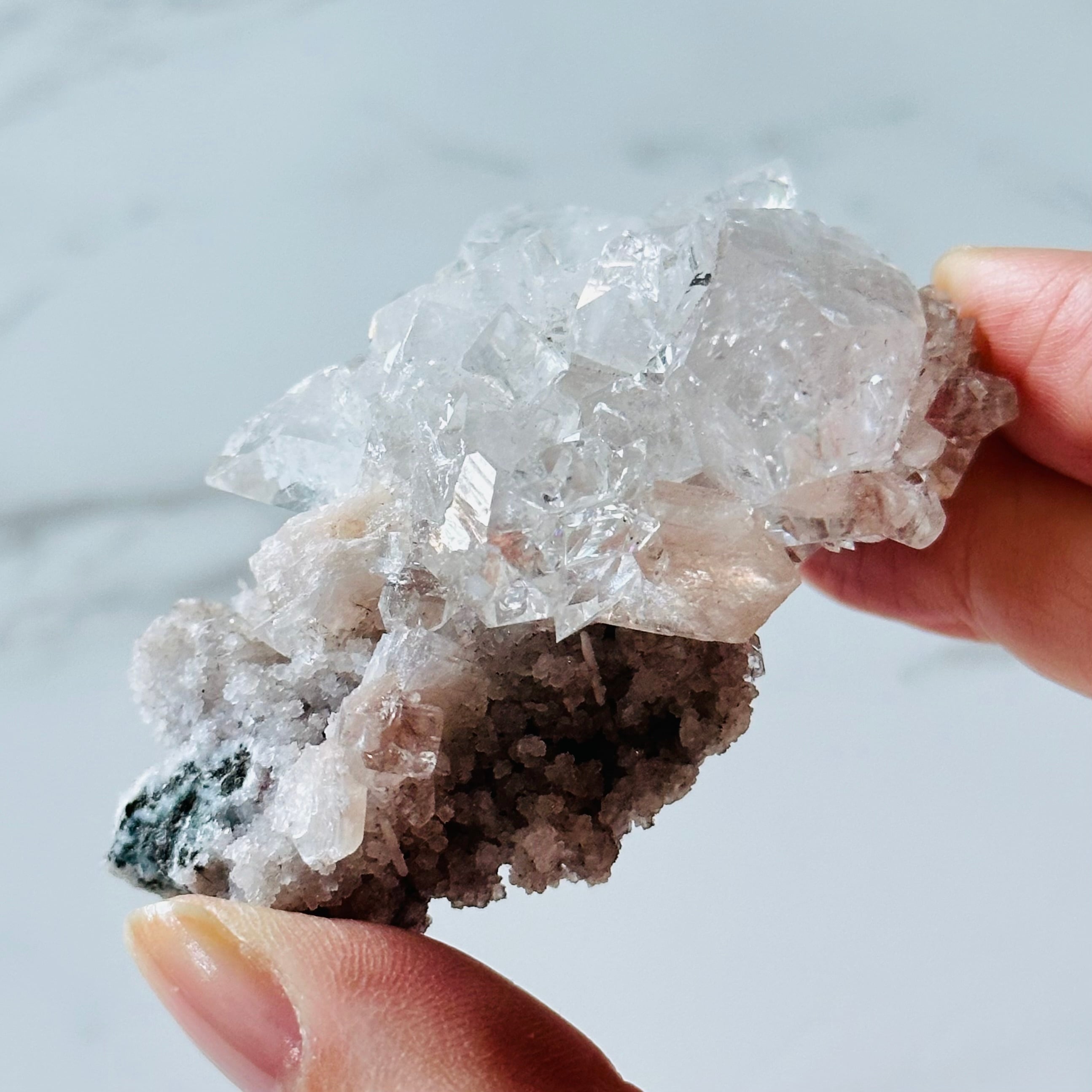 インド産 グリーンアポフィライト(魚眼石) 鉱物標本 インド産