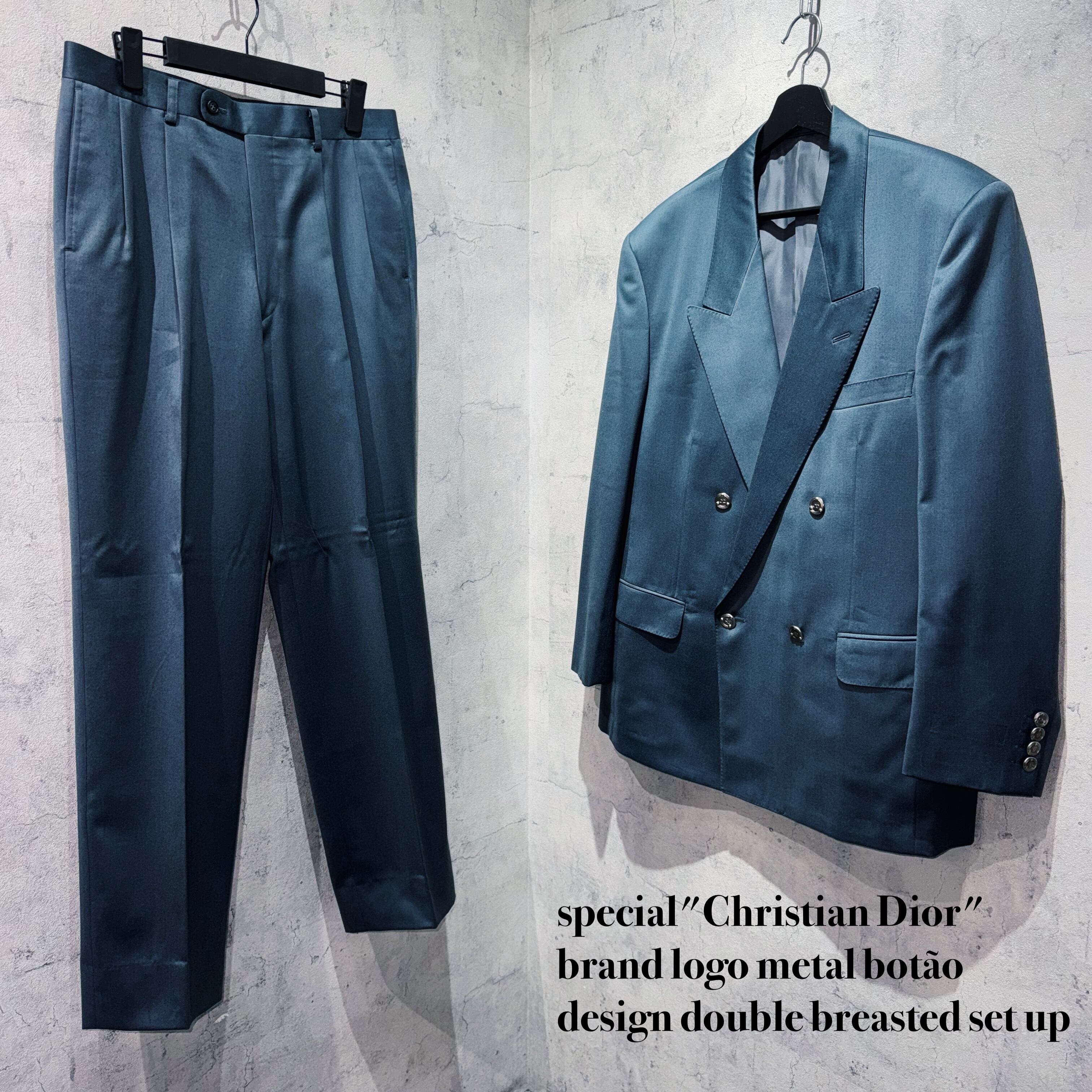 special"Christian Dior"brand logo metal botão design double breasted set up