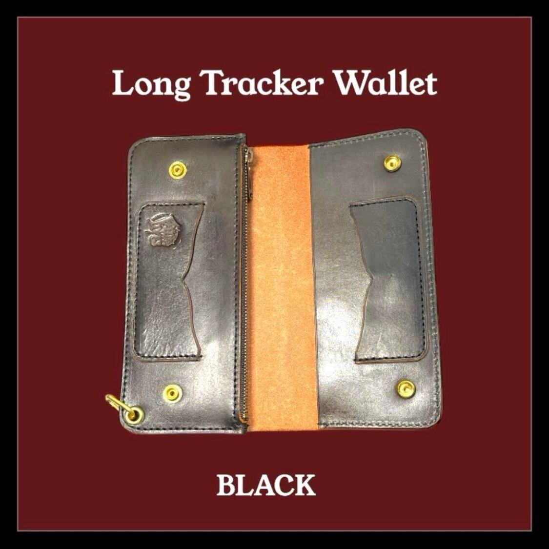 カービング ロングトラッカーウォレット ブラック | Fives leather