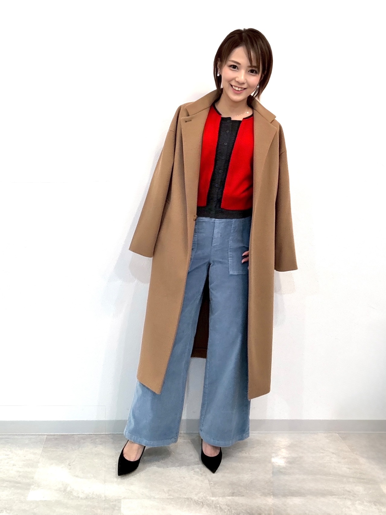 カーディガンレイヤードニット