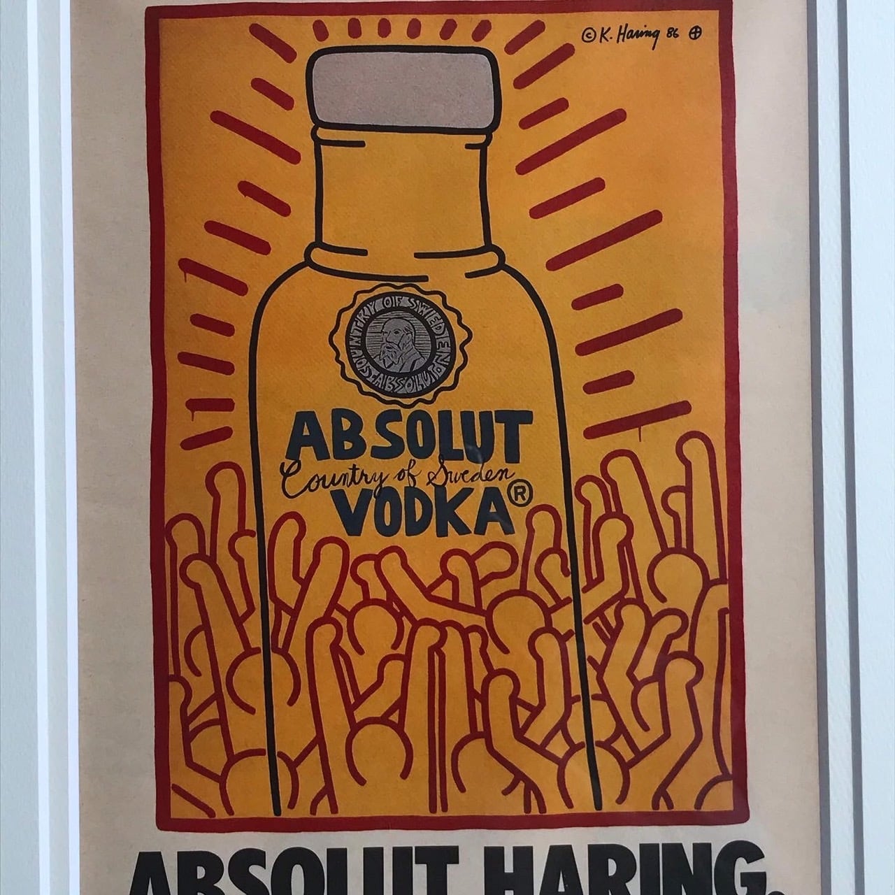 1986(Printed:1990)Keith Haring/Absolut Vodka　太子額付き