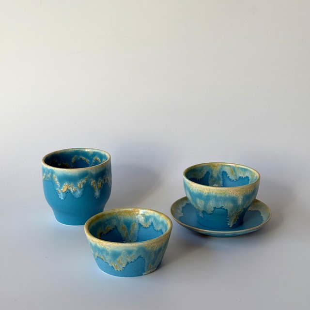 NAOKO HATA CERAMICS Melt series 旧Kobachi - Niagara blue