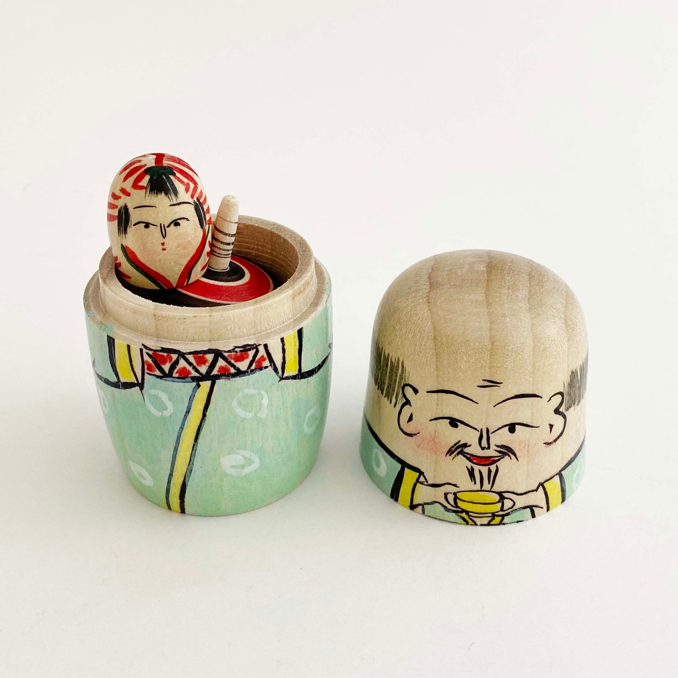 布袋こけし(独楽と姫だるま入り)