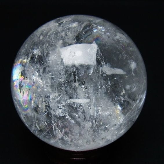 水晶 丸玉 虹入り 61mm スフィア 置物 水晶玉 一点物 151-8728