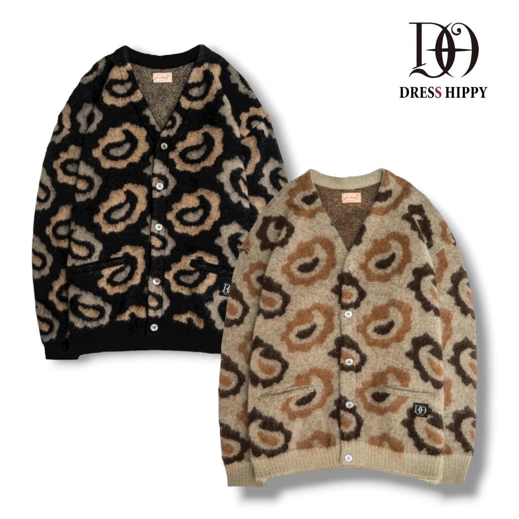 カーディガン メンズ モヘアカーディガン ペイズリー柄 DRESS HIPPY