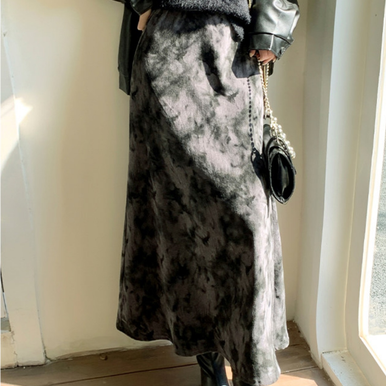 Tie-dye A-line full skirt (ME358)