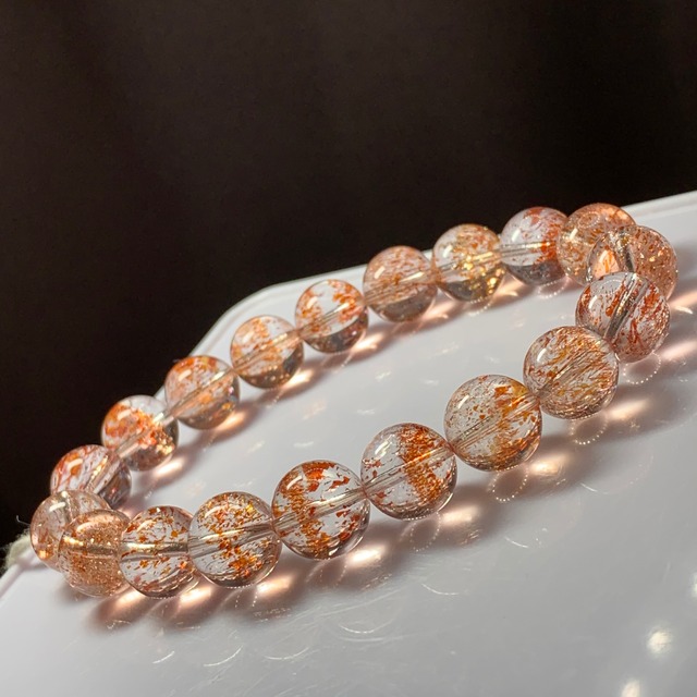 無垢水晶×レピドクロサイト☆レピドインクォーツブレスレット