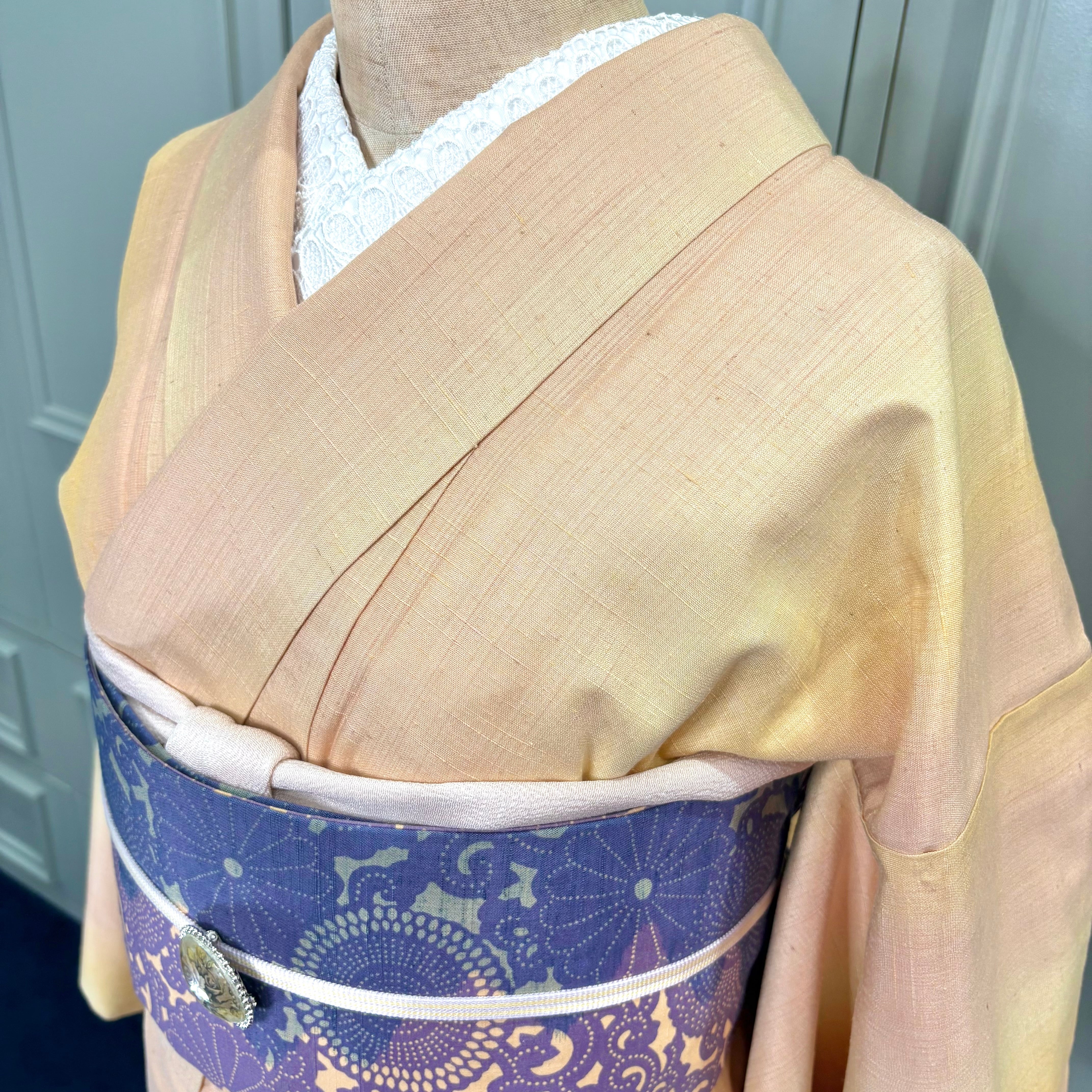 淡光のゆらぎ＊薄橙 黄色 暈し グラデーション オレンジベージュ