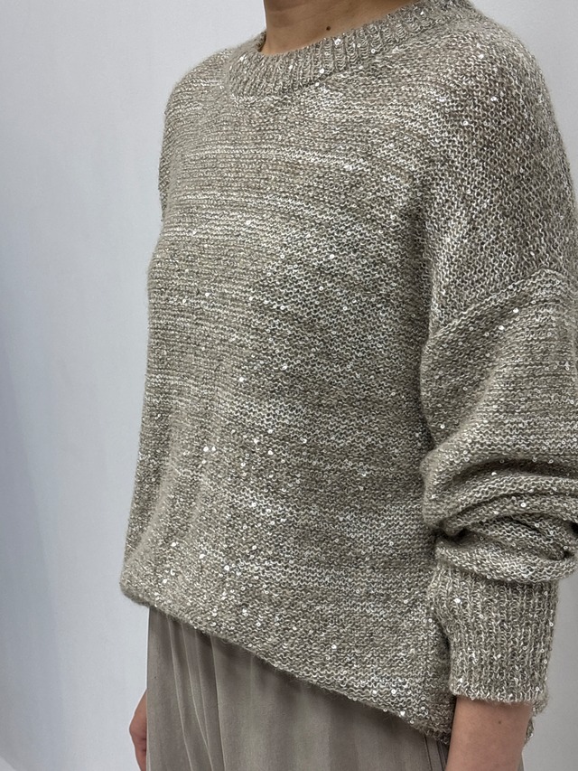 ＭＡＬＩＡスパンコールプルオーバーニット（モカチャ）