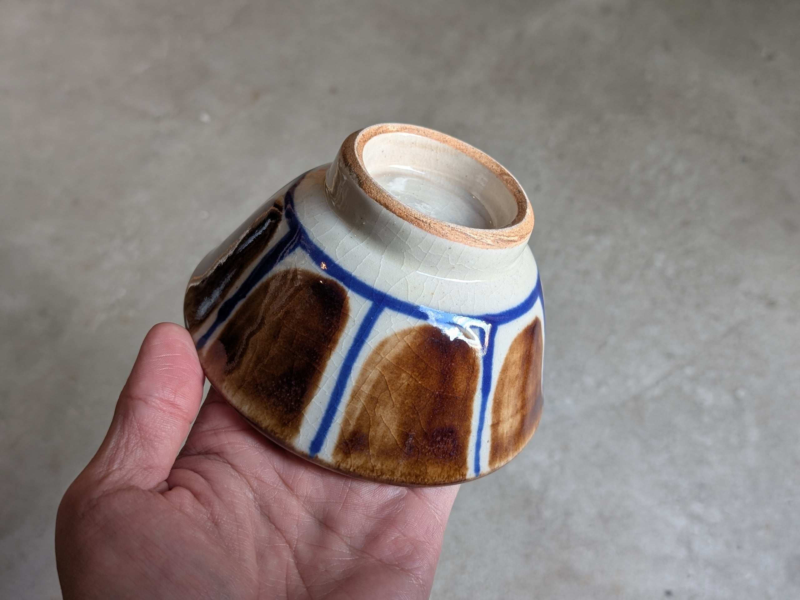 やちむん マカイ4寸（線アメコバルト） | ノモ陶器製作所 | inoya