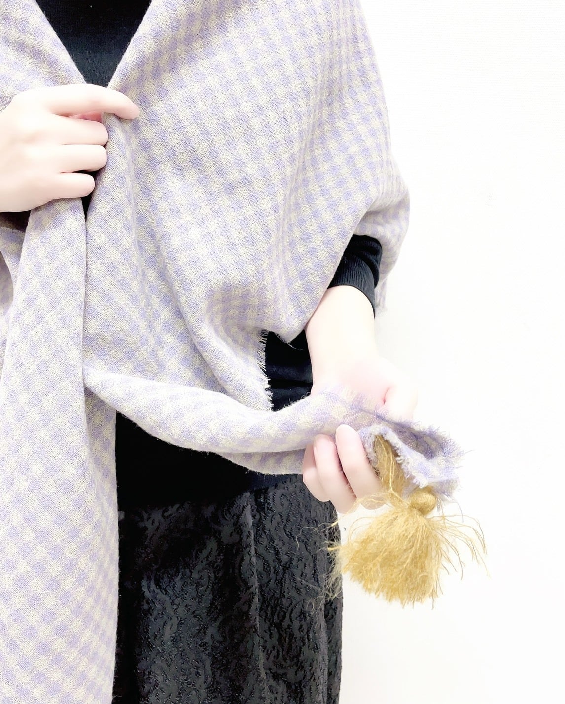 ROBE de PEAU】ウールガーゼタッセルストール / R329 | syozikiya