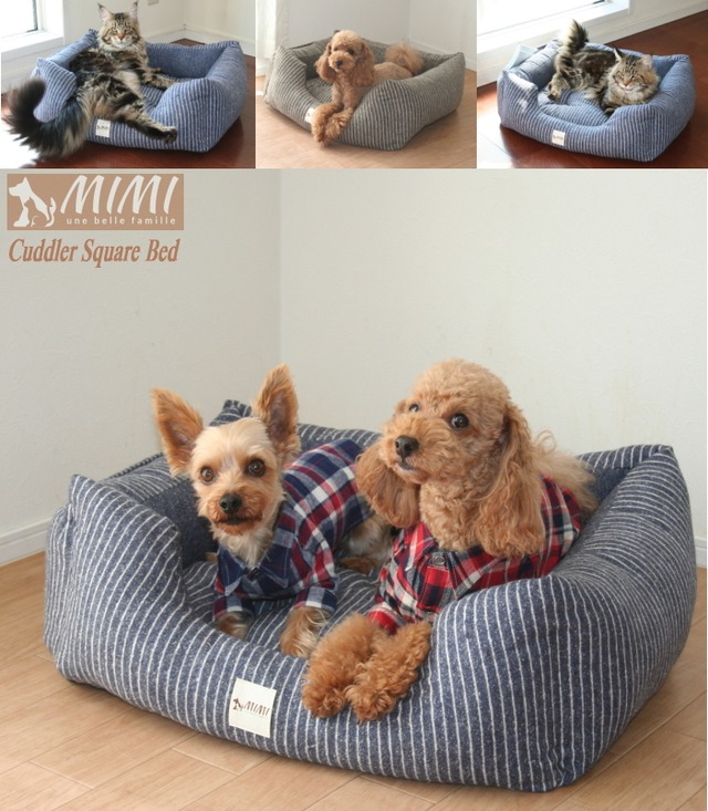 国産 Mimi デラックス スクエア カドラー おしゃれ ベッド ｌ 日本製 犬猫専用 ｍｉｍｉ 国産ペット用クッション専門店