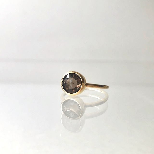 Black opal triangle volume ring