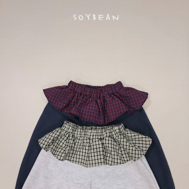 《送料無料》予約:チェックスカートジョガーパンツ【soybean】