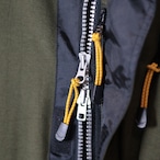 90s OLD GAP マウンテンパーカー カーキ×ブラック ダブルジップ ドローコード M