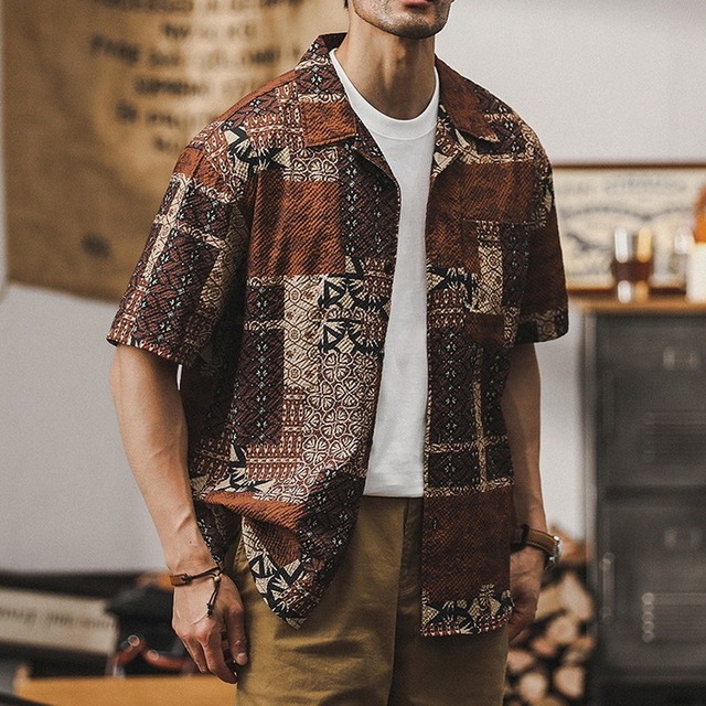 patchwork shirt A1357