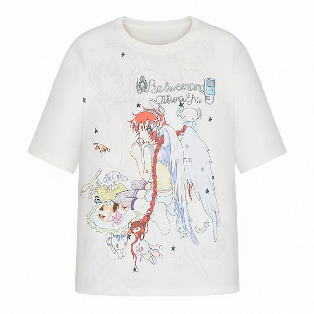 [BETWEENAND] Summer Loose Illustrated T-Shirt