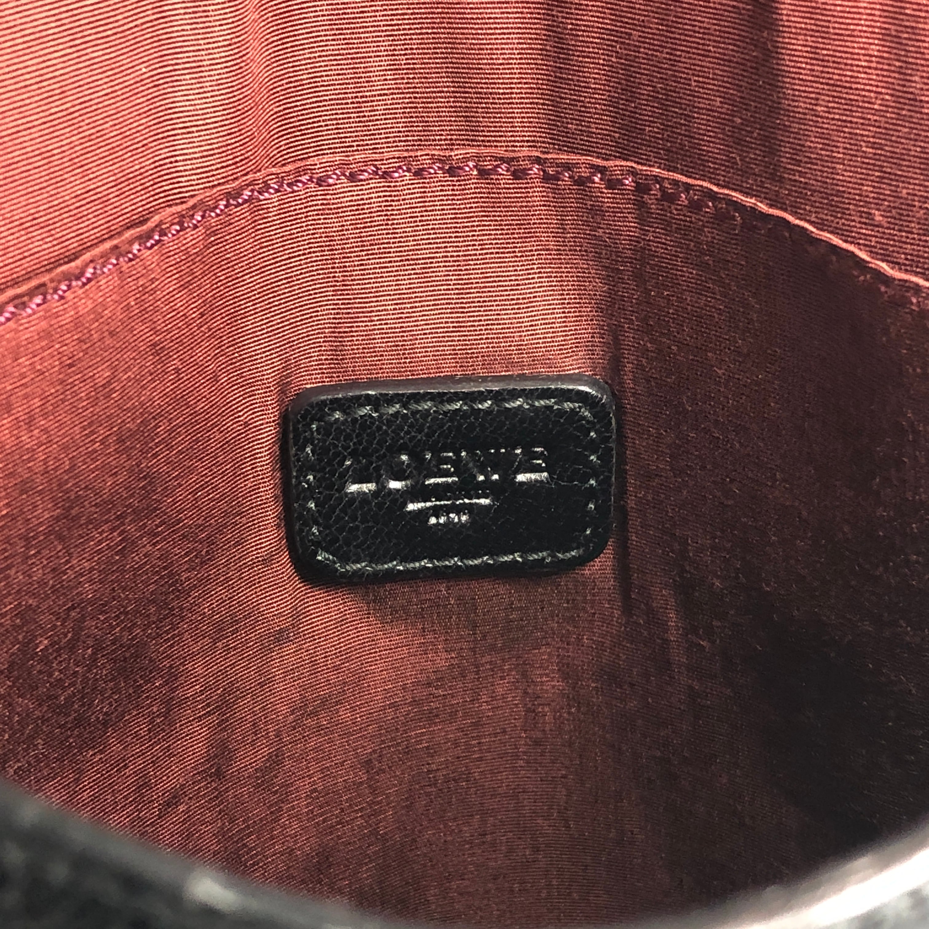 LOEWE ロエベ   ショルダーバッグ ブラック ボタン レザー  5ahv4g LOEWE ロエベ ショルダーバッグ ブラック ボタン レザー vintage