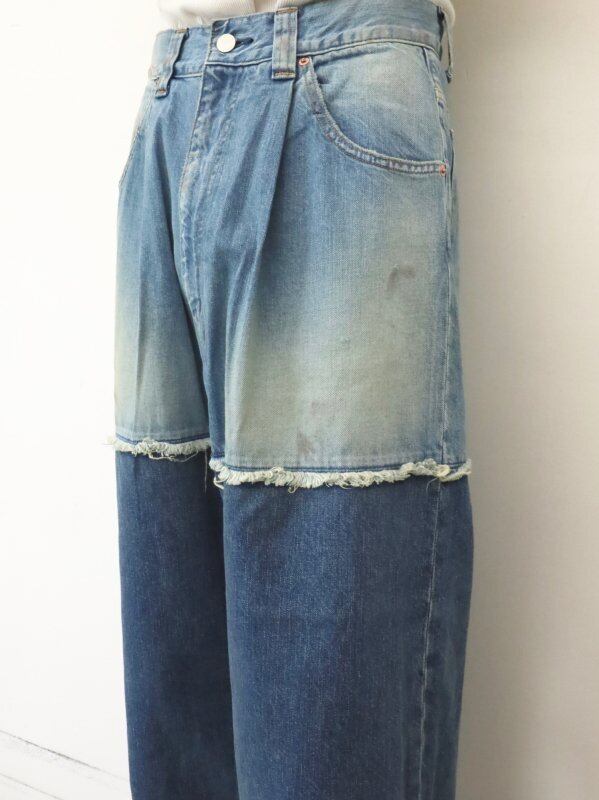 JieDa 2TONE BAGGY DENIM PANTS (IND). Jie-23W-PT02 | IAAAM ONLINE STORE