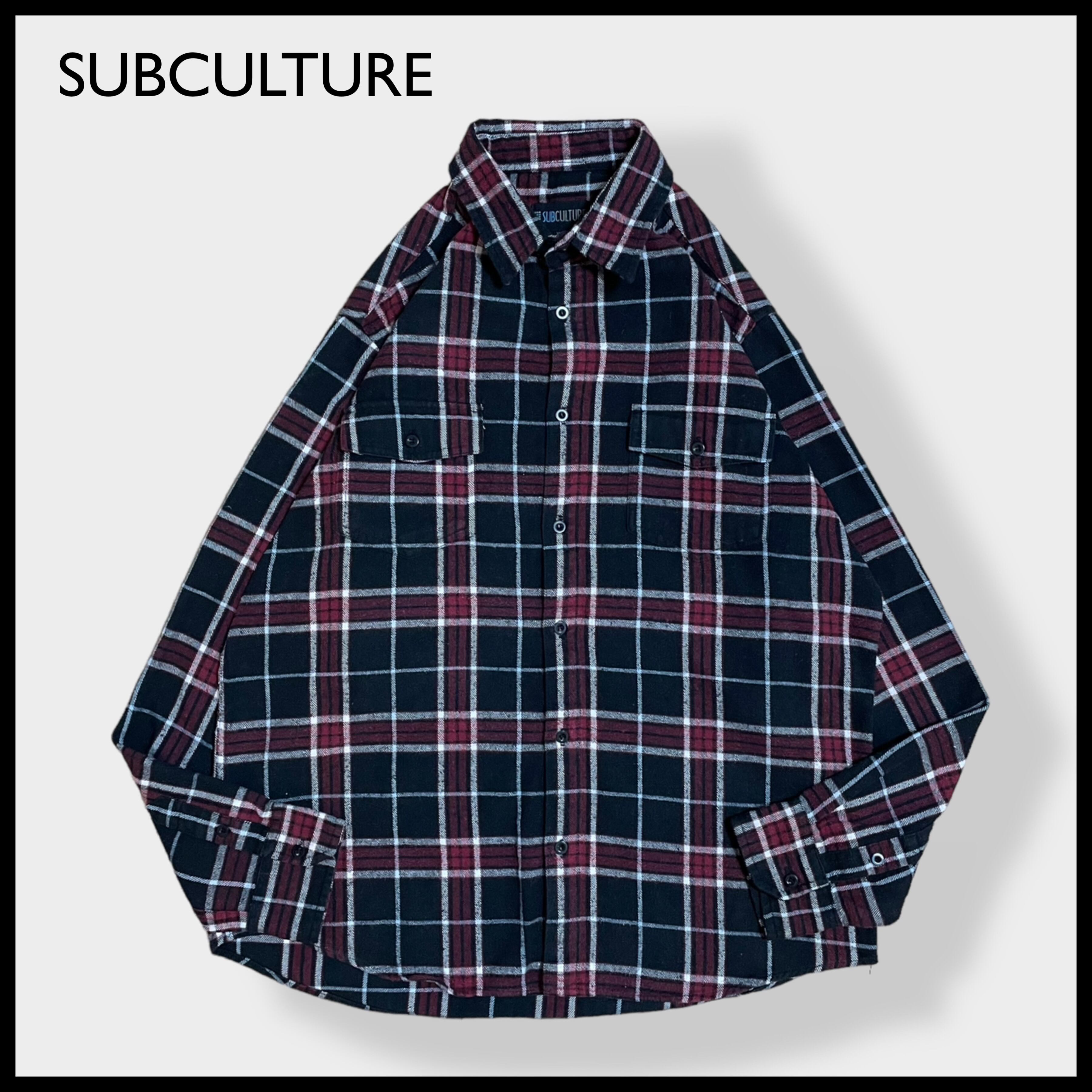 subculture WOOL CHECK SHIRT ⁄ PURPLE WOOL CHECK SHIRT PURPLE