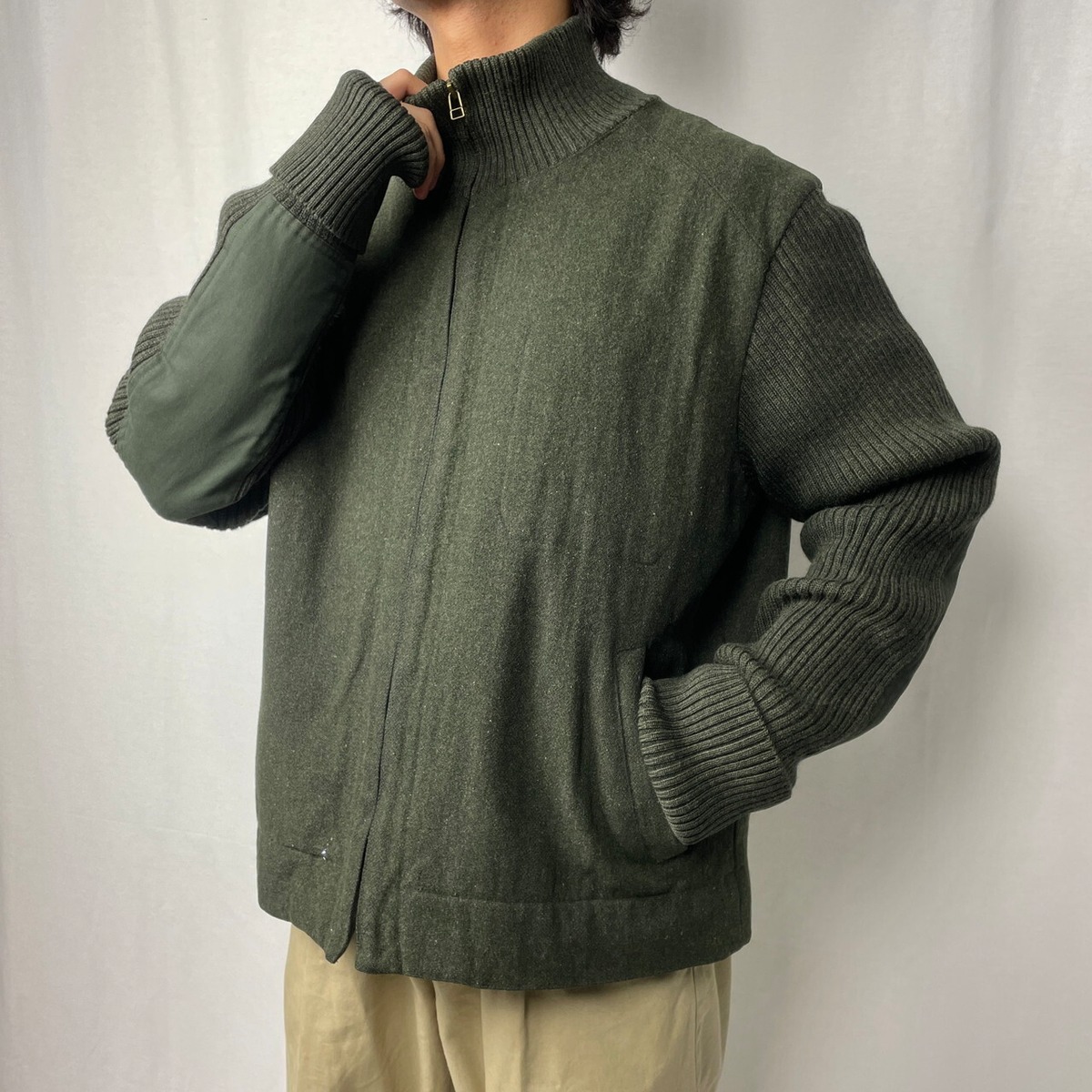 90年代 GAP ギャップ ドライバーズニット フルジップセーター メンズXL 