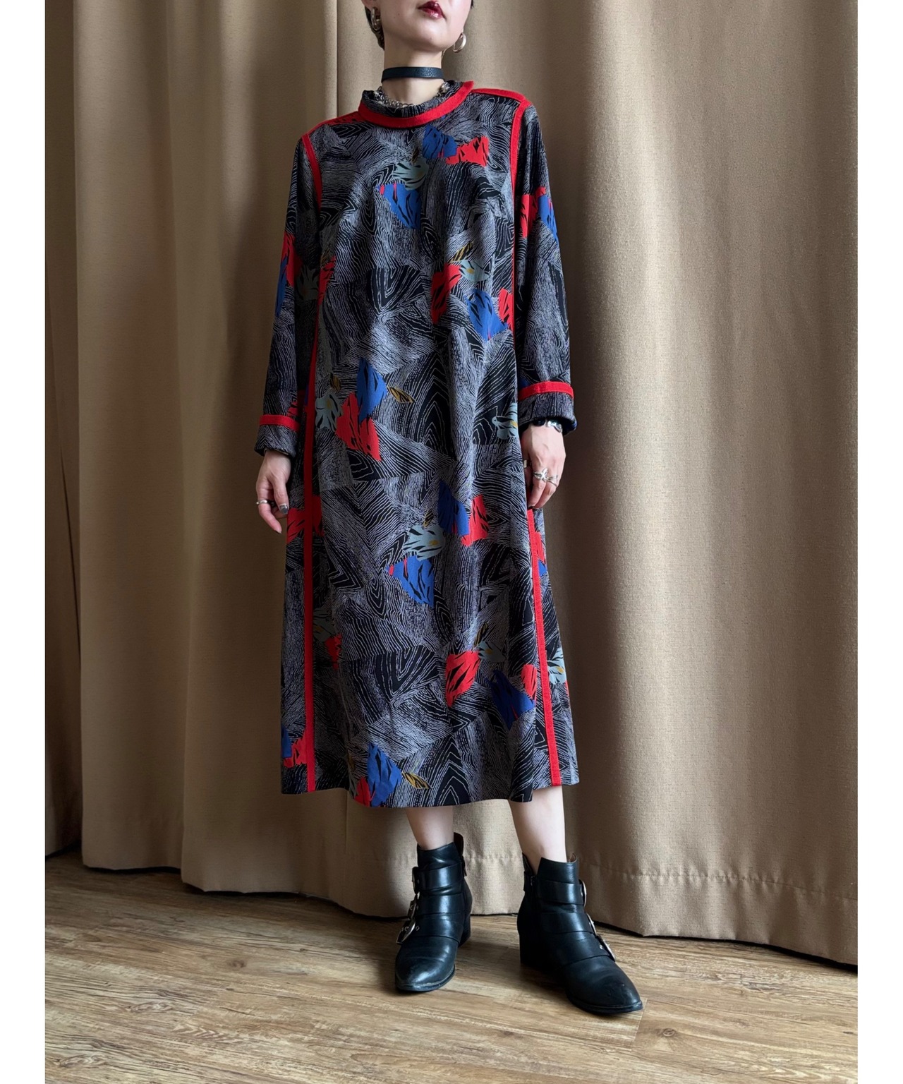 MADE IN FRANCE retro modern dress-4669-5