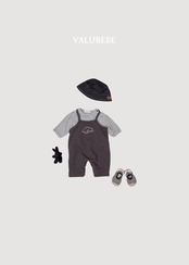 韓国子供服 / 26Autumn / 〖取寄〗valubebe / ストライプ ボタンTシャツ / ベビー服 / キッズ服 *6M~S*