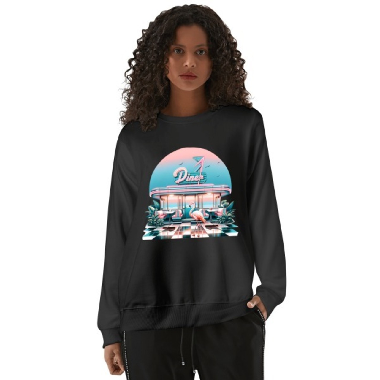 Front & Back Printing Unisex Cotton Sweatshirt Retro 4611