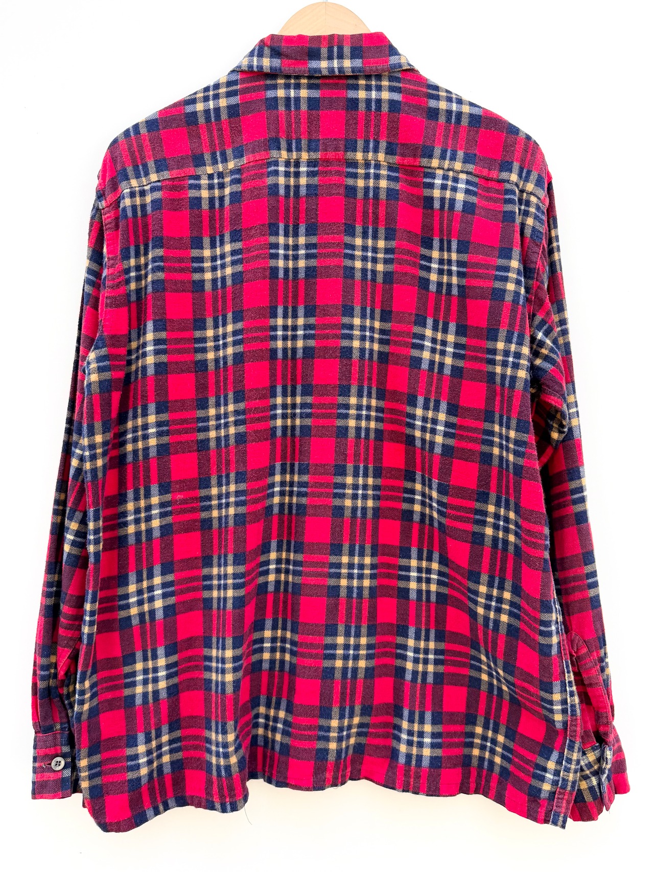 60s UNKNOWN PRINT FLANNEL SHIRT MADE IN USA Size M