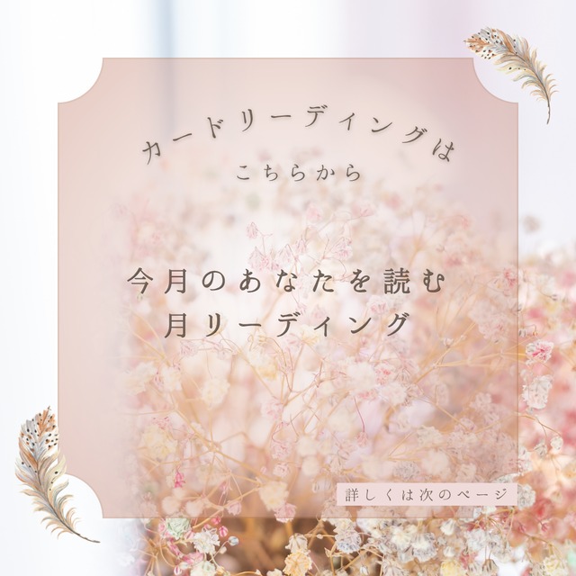 ✨初めての方｜今月のあなたを読む 月リーディング✨
