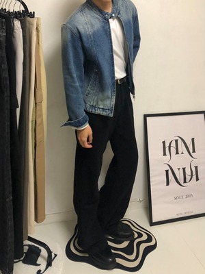 Needle Stitch Washed Denim Jacket (2color)