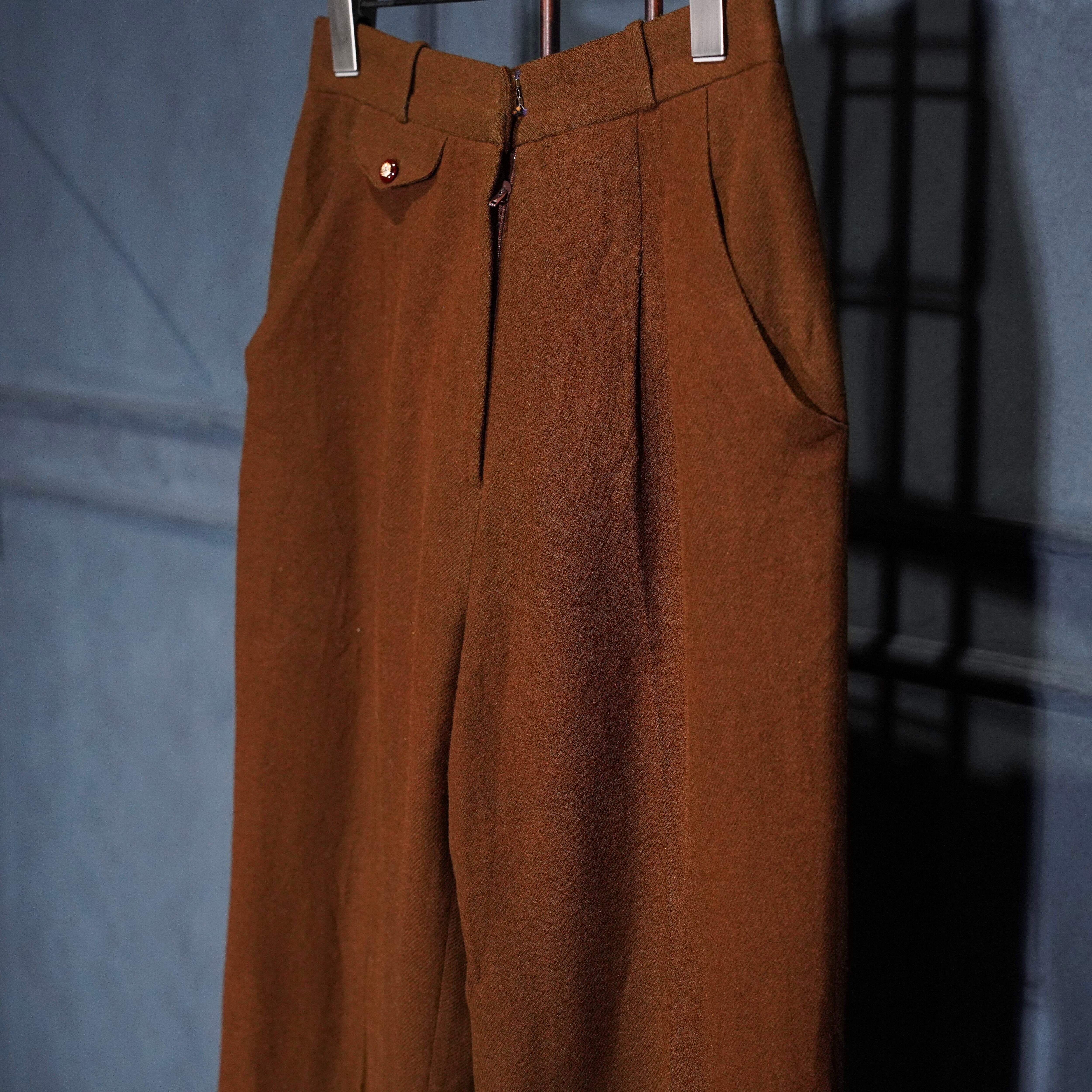 USA VINTAGE shin juy TUCK DESIGN WOOL SLACKS PANTS/アメリカ古着