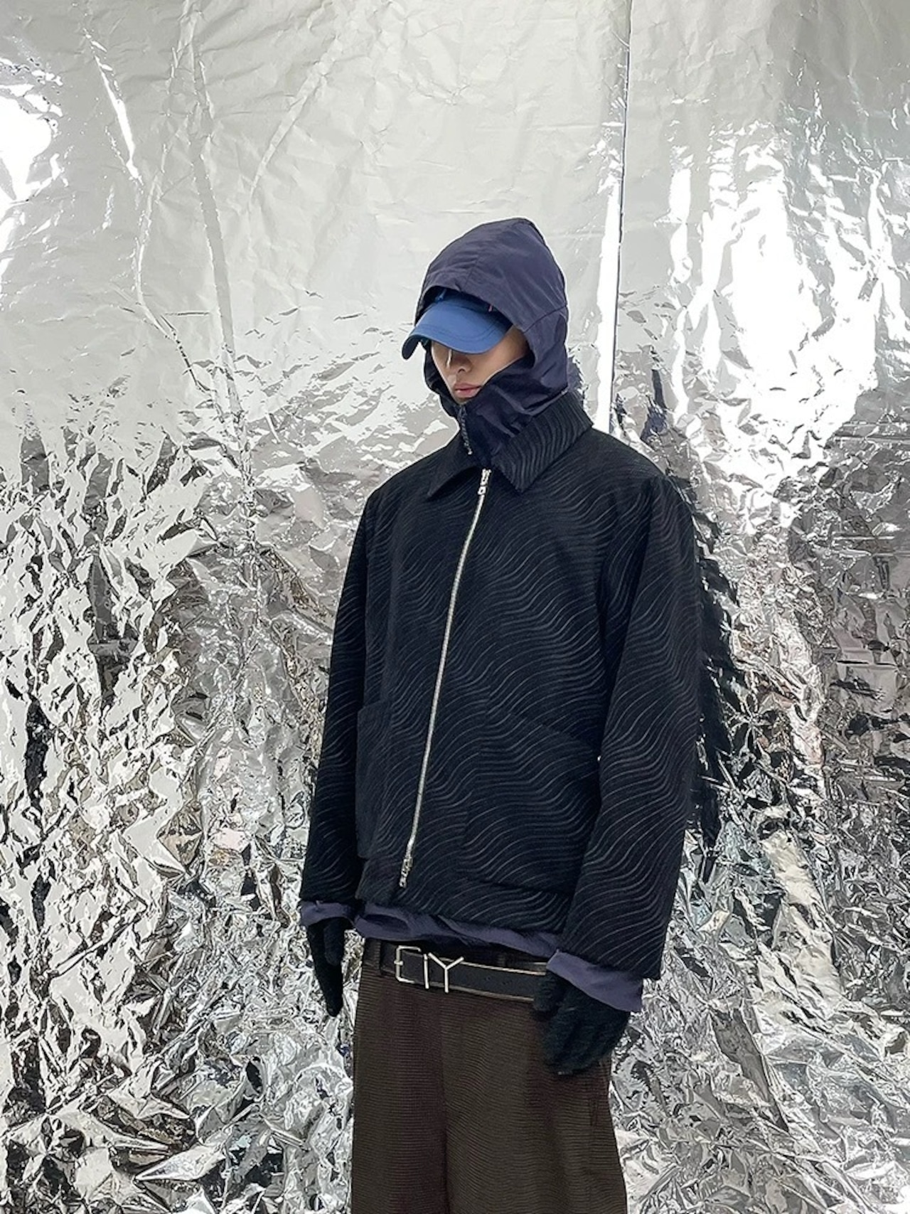 Pointless Triple-Sleeve Wave Jacket "black"