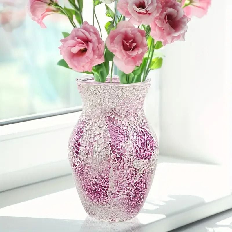 花瓶 フラワーベース 花器 モザイクガラス かわいい おしゃれ