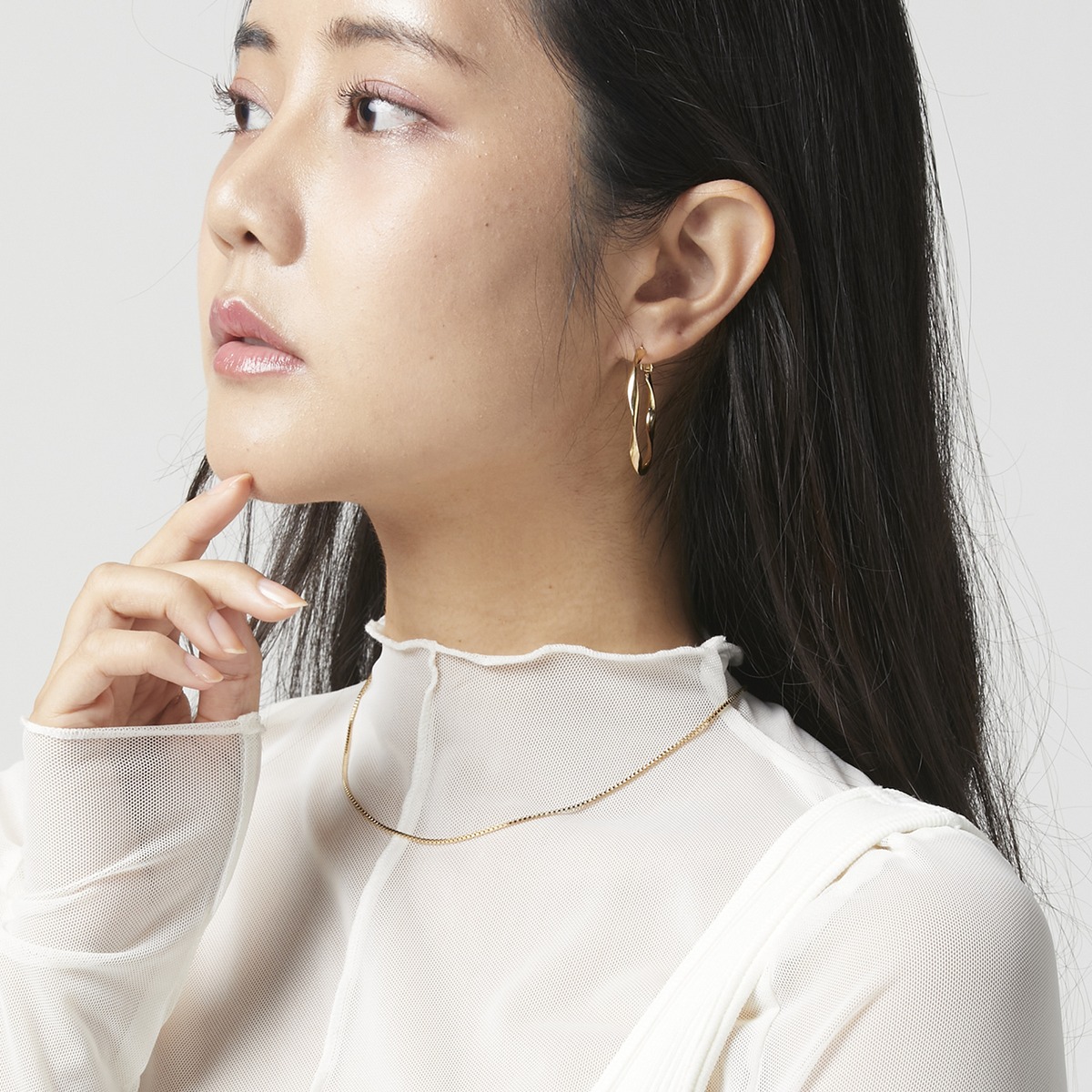a46 ネックレス チェーンネックレス シンプル 細チェーン チャームなし 