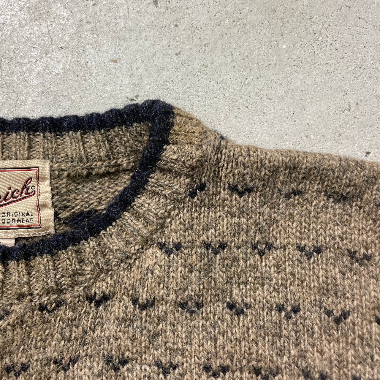 90年代 Woolrich ウールリッチ ウールニットセーター バーズアイ