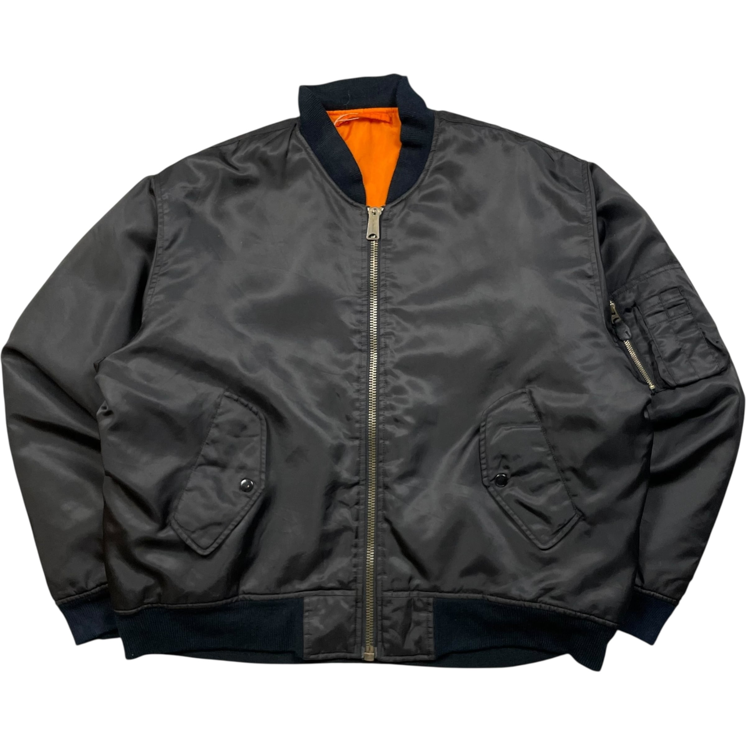 《L》 ALPHA アルファ MA-1 フライトジャケット リバーシブル ブラック no.8891