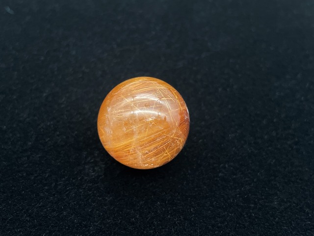 ハンドメイドビーズ素材（ブラウンレッドルチルクォーツ）