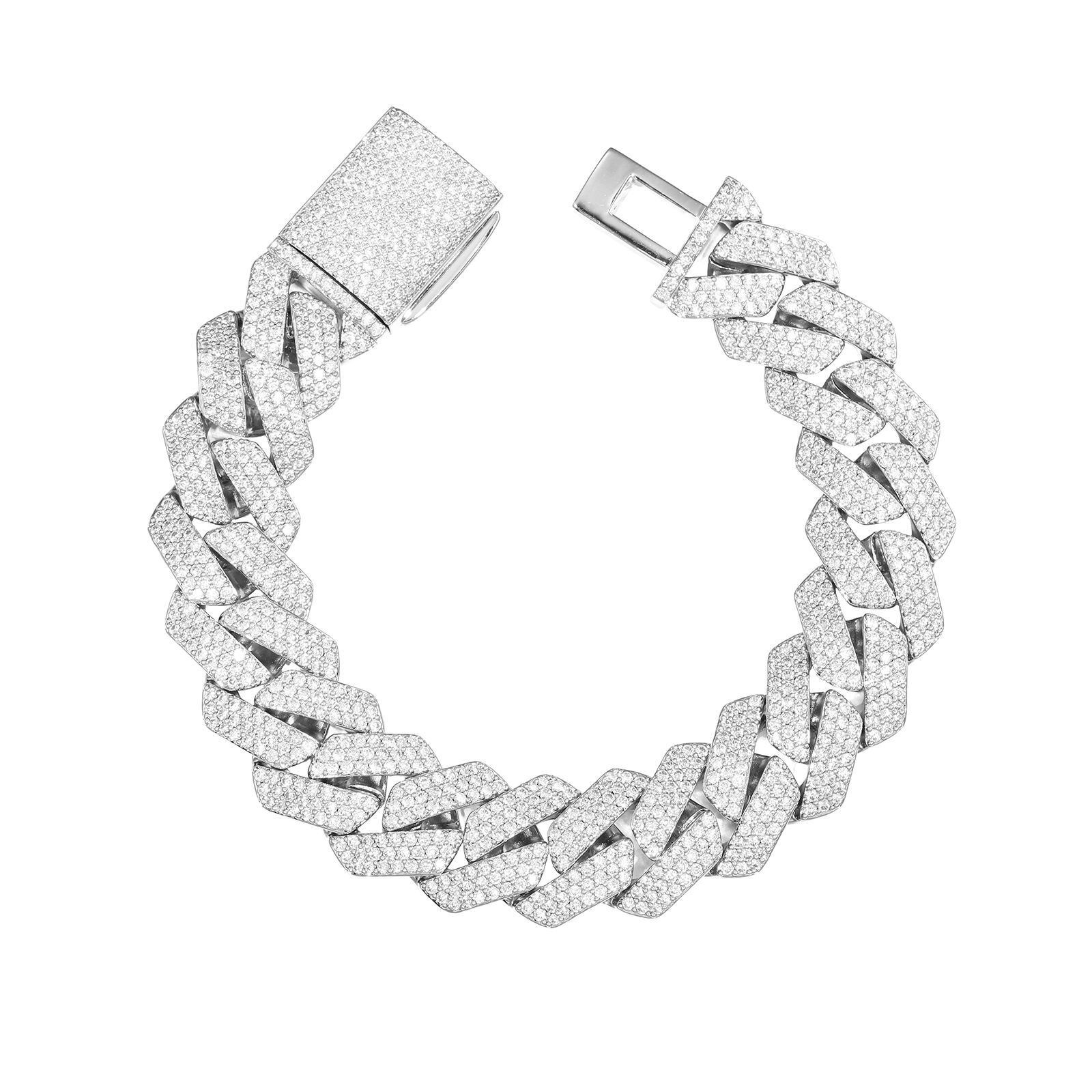 Moissanite Skull Bracelet Brass Luxury Iced Out モアサナイト