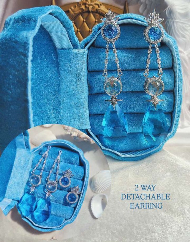 【SUMMER WATER SURFACE QUEEN EARRING／（XX376） 】