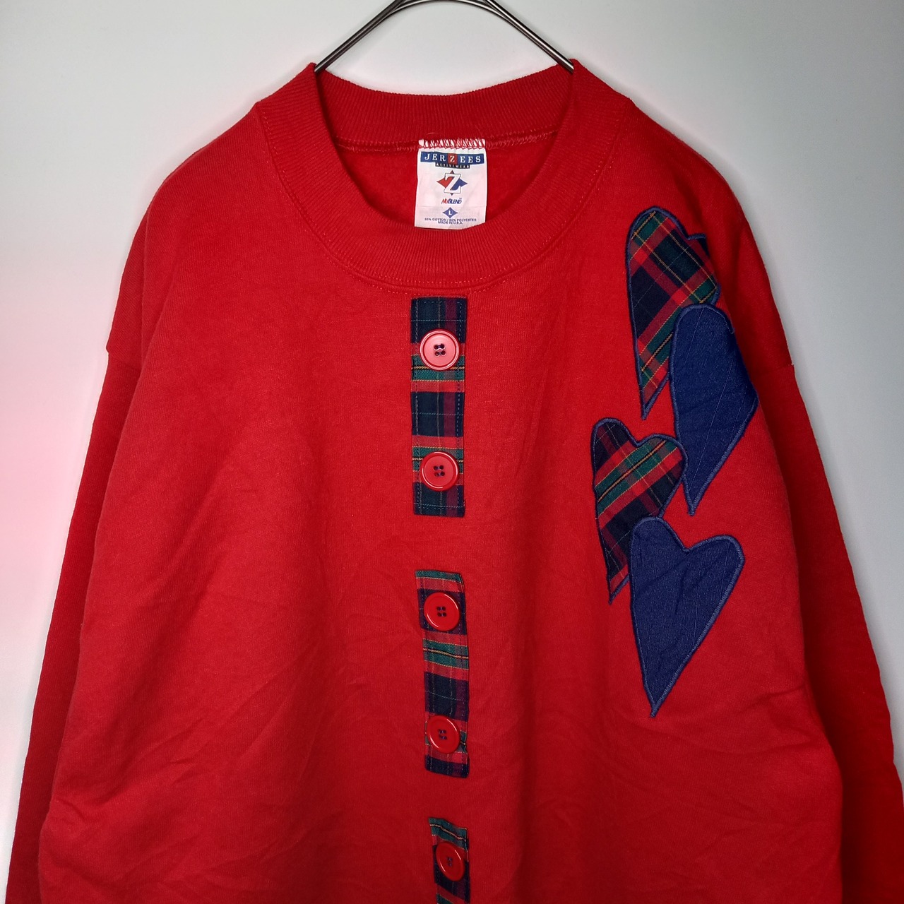 希少品　アメリカ製　ジャージーズ　クルーネック　スウェット　トレーナー　刺繍　L