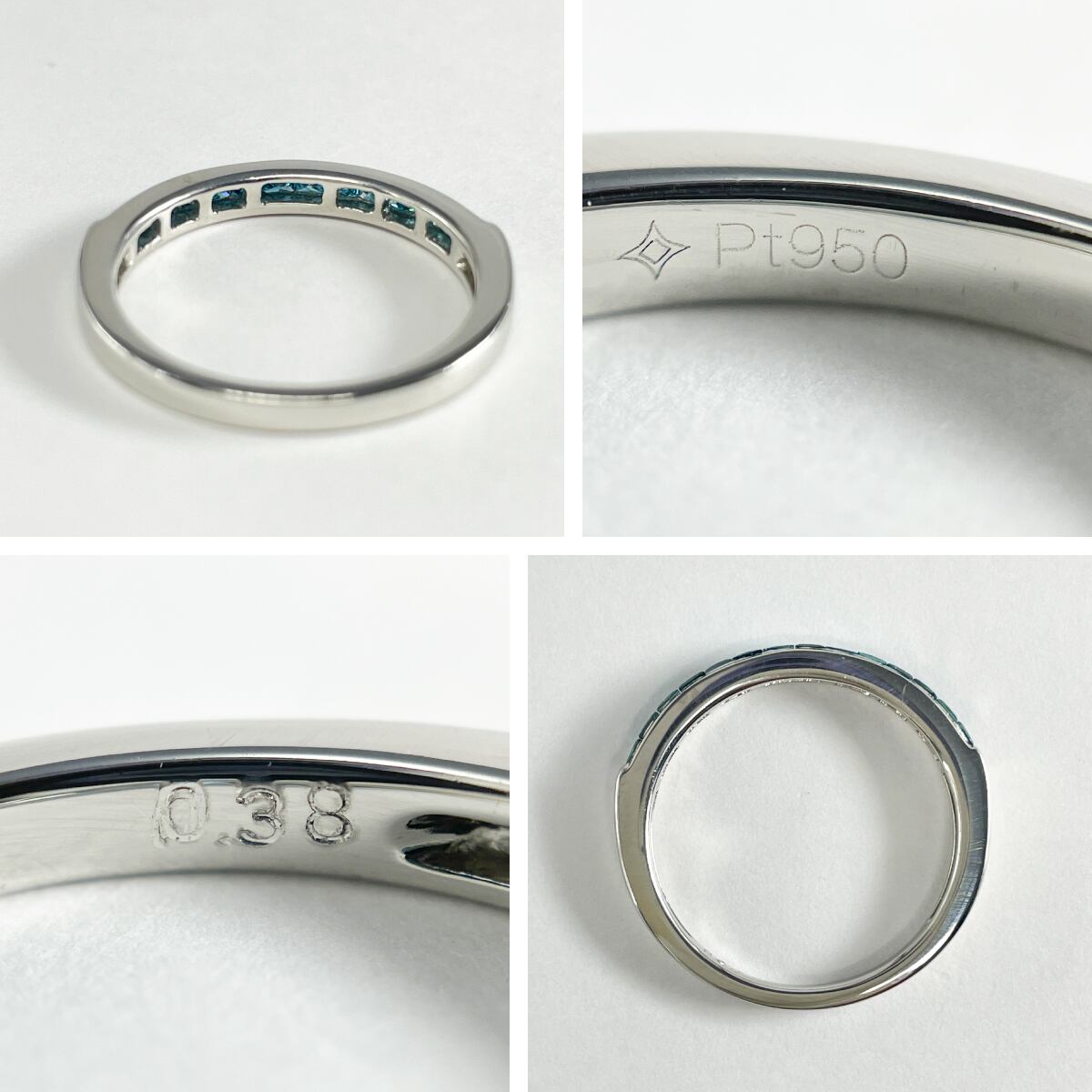 GSTV】Pt950 天然ブルーダイヤモンド 0.38ct ハーフエタニティ