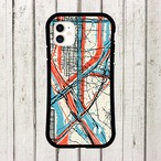 受注生産 iPhoneケース 赤い道路の都市地図コラージュ｜都市地図 UMAP038C