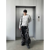 VINTAGE ストリート 汚れ加工STAR ロングTシャツ T1636